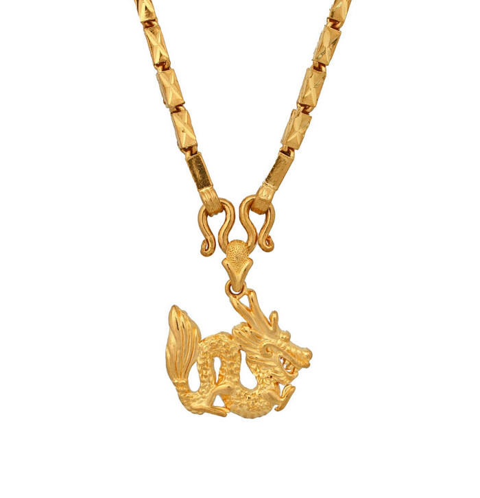 24k gold Dragon Pendant