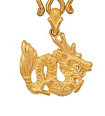 24k gold Dragon pendant