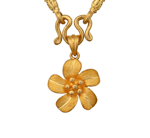 24k gold floral pendant