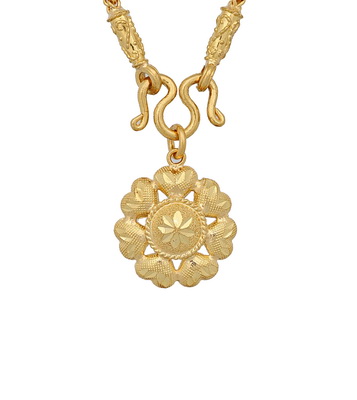 23k gold Floral pendant