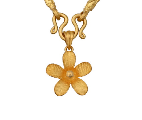 Floral pendant 24k gold