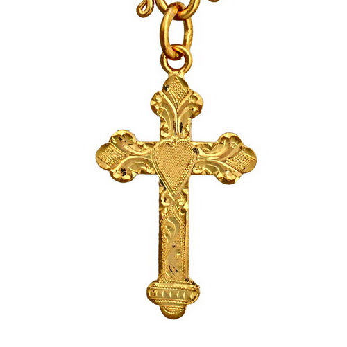 Ornate 23k gold cross