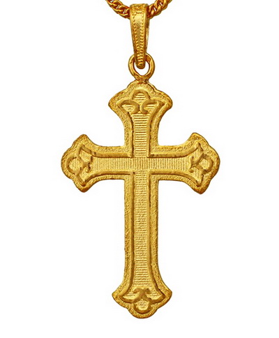 96.5% gold 23k Christian cross