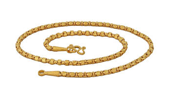 beaded 23k gold chain